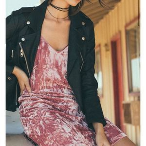 COPY - Revolve dresses | Socialite pink velvet lined slip dress size XS tie spa…